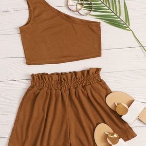 Camel brown two piece set